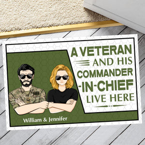 Personalized A British Veterans And His Commander In Chief Live Here Doormat 22AUG-DT10