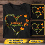 Personalized Grandma's Pumpkin Patch Kid Name Tshirt Printed QTHY1208