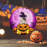Personalized Halloween Dog On The Pumkin Ornament Printed NQDT1208