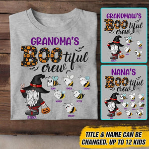 Personalized Grandma's Bootiful Crew Kid Name Halloween Tshirt Printed QTDT1208