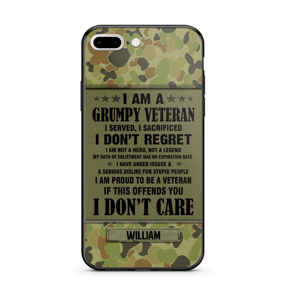 Personalized Australian Veteran/Soldier Phone Case Printed 22AUG-HY13