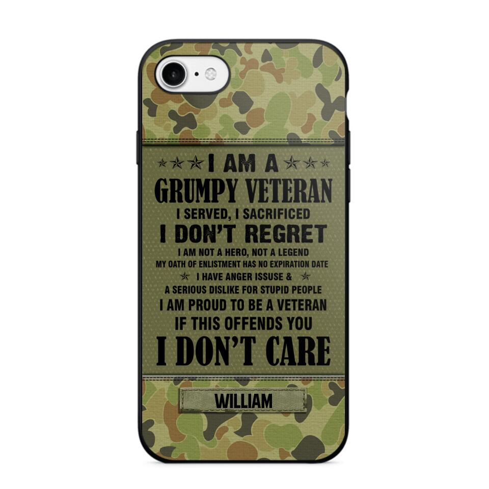 Personalized Australian Veteran/Soldier Phone Case Printed 22AUG-HY13