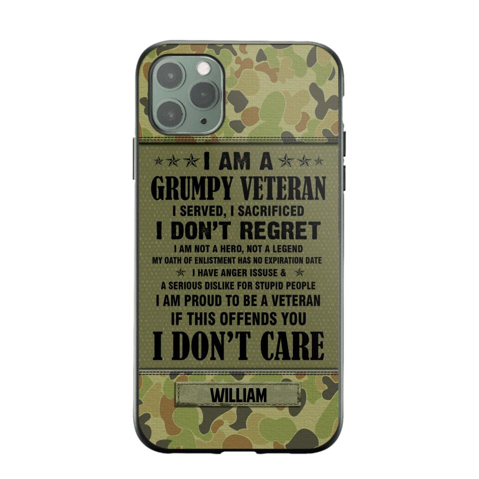 Personalized Australian Veteran/Soldier Phone Case Printed 22AUG-HY13