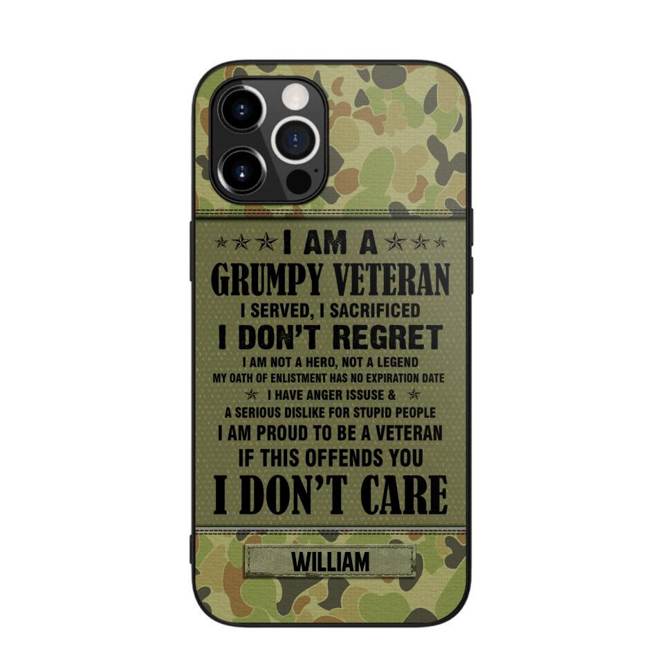 Personalized Australian Veteran/Soldier Phone Case Printed 22AUG-HY13