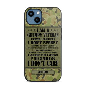 Personalized Australian Veteran/Soldier Phone Case Printed 22AUG-HY13