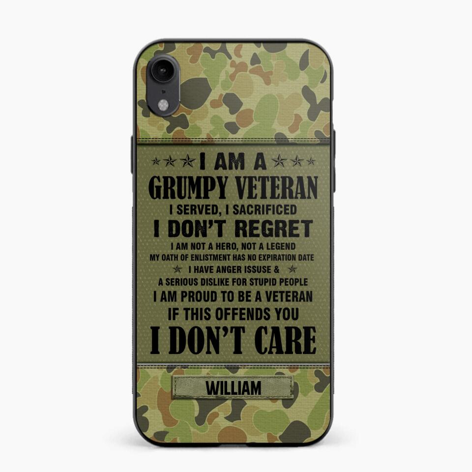 Personalized Australian Veteran/Soldier Phone Case Printed 22AUG-HY13