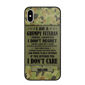 Personalized Australian Veteran/Soldier Phone Case Printed 22AUG-HY13