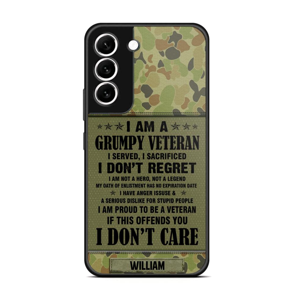 Personalized Australian Veteran/Soldier Phone Case Printed 22AUG-HY13