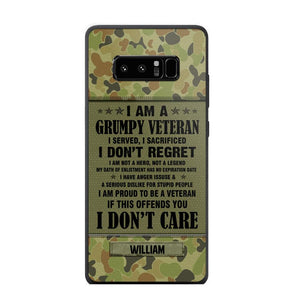 Personalized Australian Veteran/Soldier Phone Case Printed 22AUG-HY13