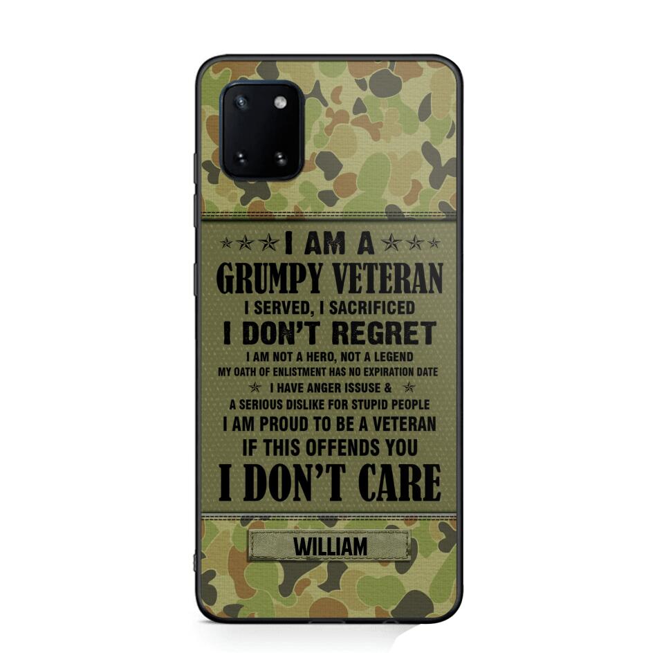 Personalized Australian Veteran/Soldier Phone Case Printed 22AUG-HY13