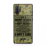 Personalized Australian Veteran/Soldier Phone Case Printed 22AUG-HY13