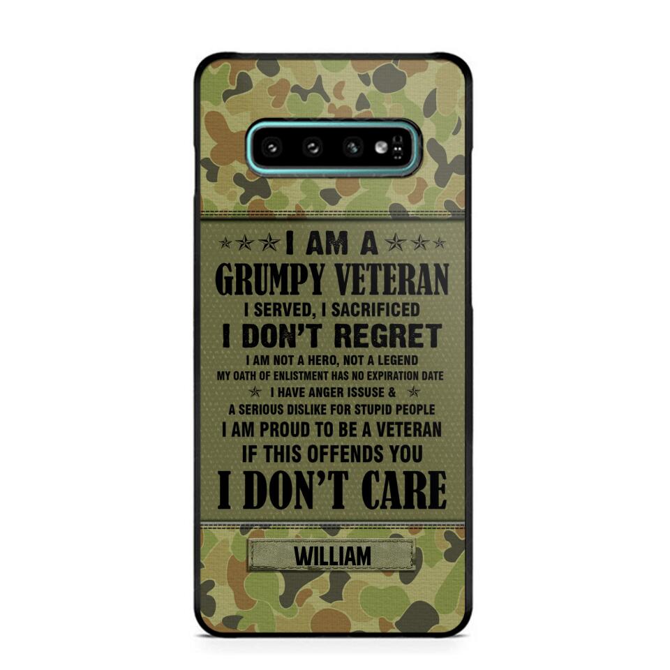 Personalized Australian Veteran/Soldier Phone Case Printed 22AUG-HY13