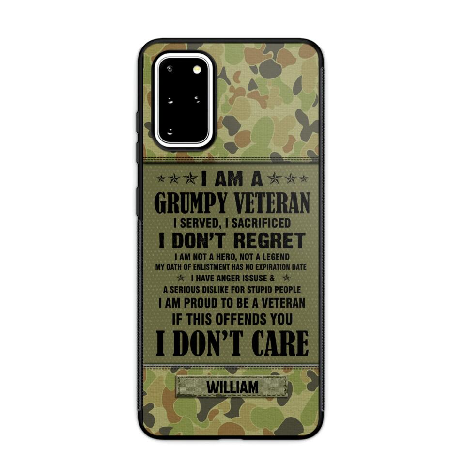 Personalized Australian Veteran/Soldier Phone Case Printed 22AUG-HY13