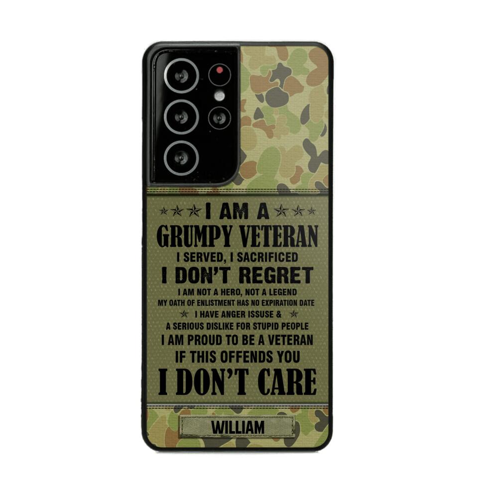 Personalized Australian Veteran/Soldier Phone Case Printed 22AUG-HY13