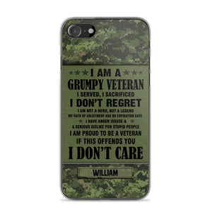 Personalized Canadian Veteran/Soldier Phone Case Printed 22AUG-HY13