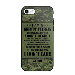 Personalized Canadian Veteran/Soldier Phone Case Printed 22AUG-HY13