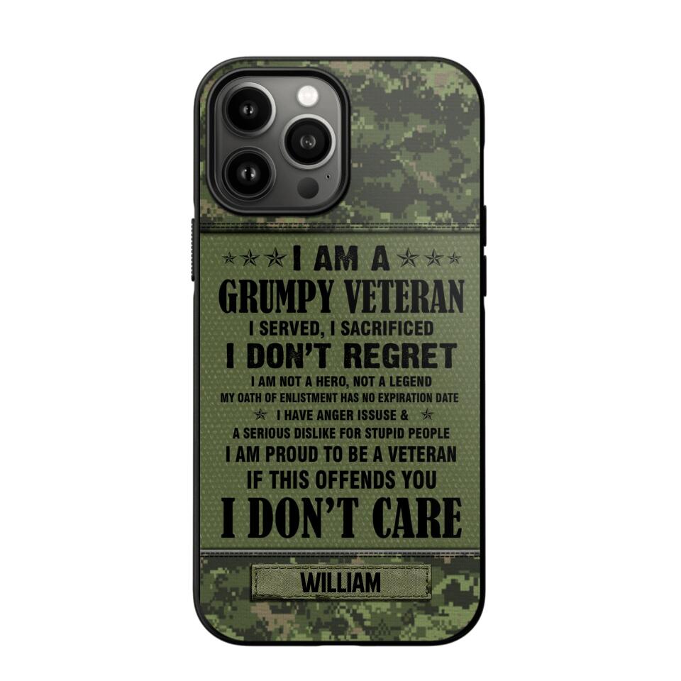 Personalized Canadian Veteran/Soldier Phone Case Printed 22AUG-HY13