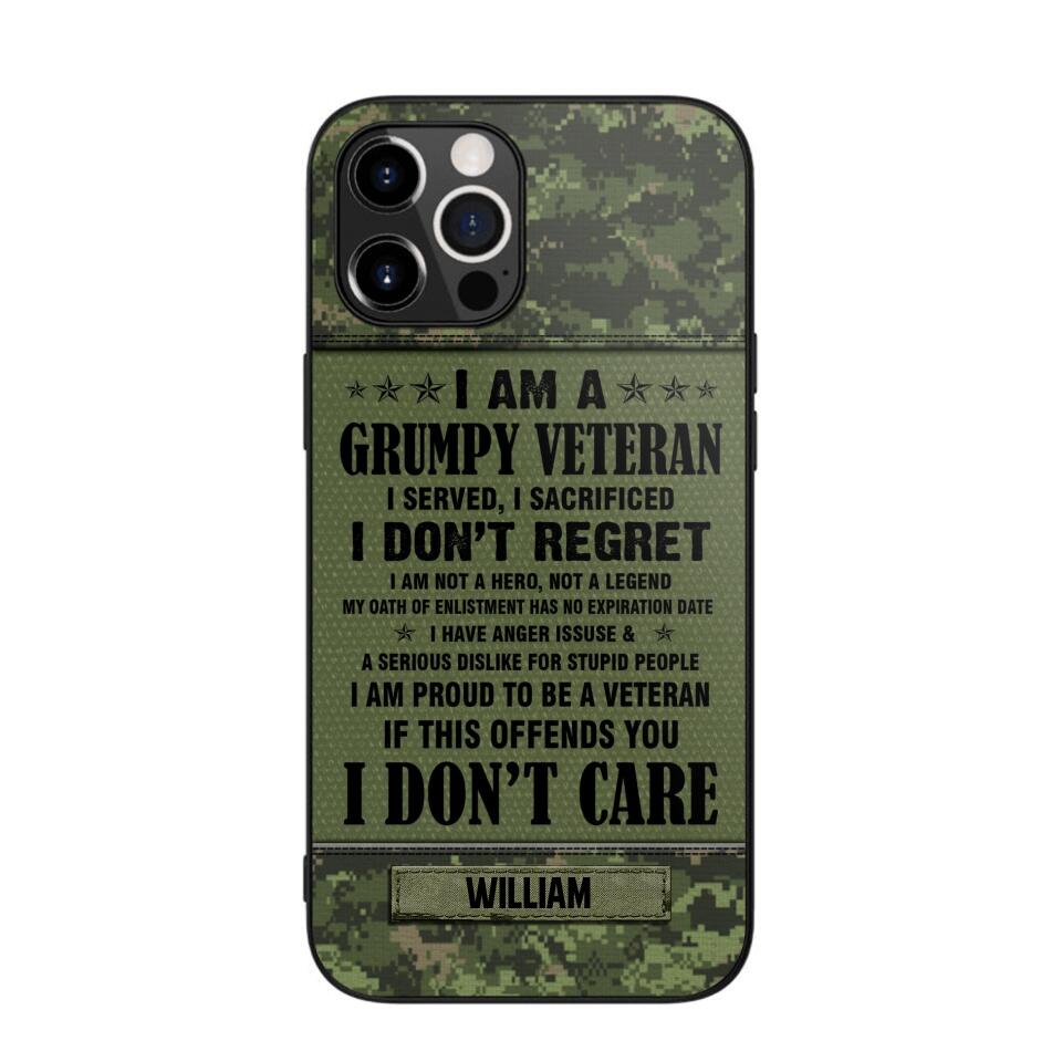 Personalized Canadian Veteran/Soldier Phone Case Printed 22AUG-HY13