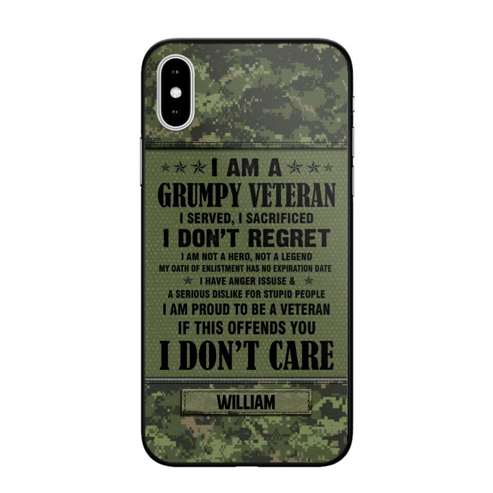 Personalized Canadian Veteran/Soldier Phone Case Printed 22AUG-HY13