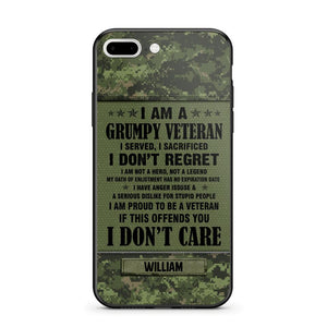 Personalized Canadian Veteran/Soldier Phone Case Printed 22AUG-HY13