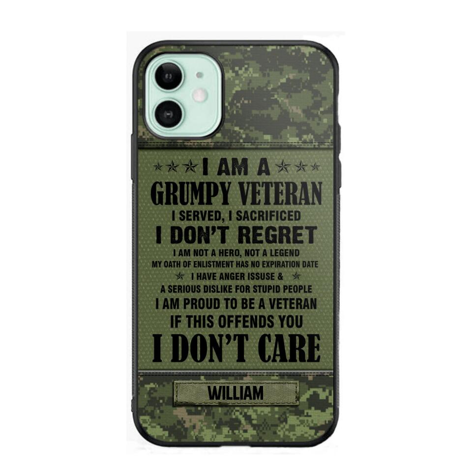 Personalized Canadian Veteran/Soldier Phone Case Printed 22AUG-HY13