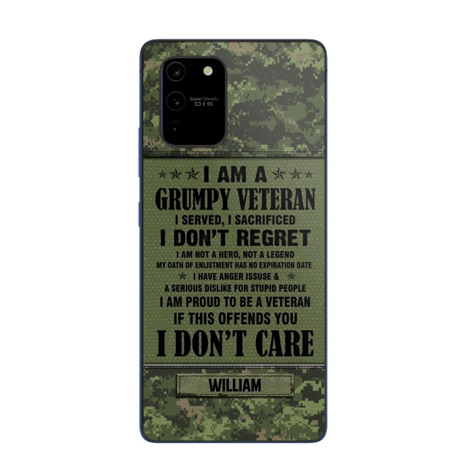 Personalized Canadian Veteran/Soldier Phone Case Printed 22AUG-HY13