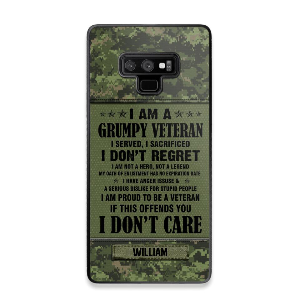 Personalized Canadian Veteran/Soldier Phone Case Printed 22AUG-HY13