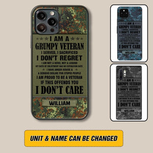 Personalized German Veteran/Soldier Phone Case Printed 22AUG-HY13