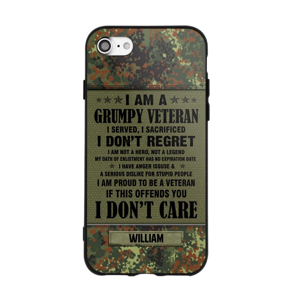 Personalized German Veteran/Soldier Phone Case Printed 22AUG-HY13