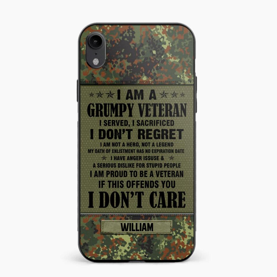 Personalized German Veteran/Soldier Phone Case Printed 22AUG-HY13