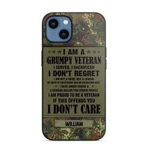 Personalized German Veteran/Soldier Phone Case Printed 22AUG-HY13