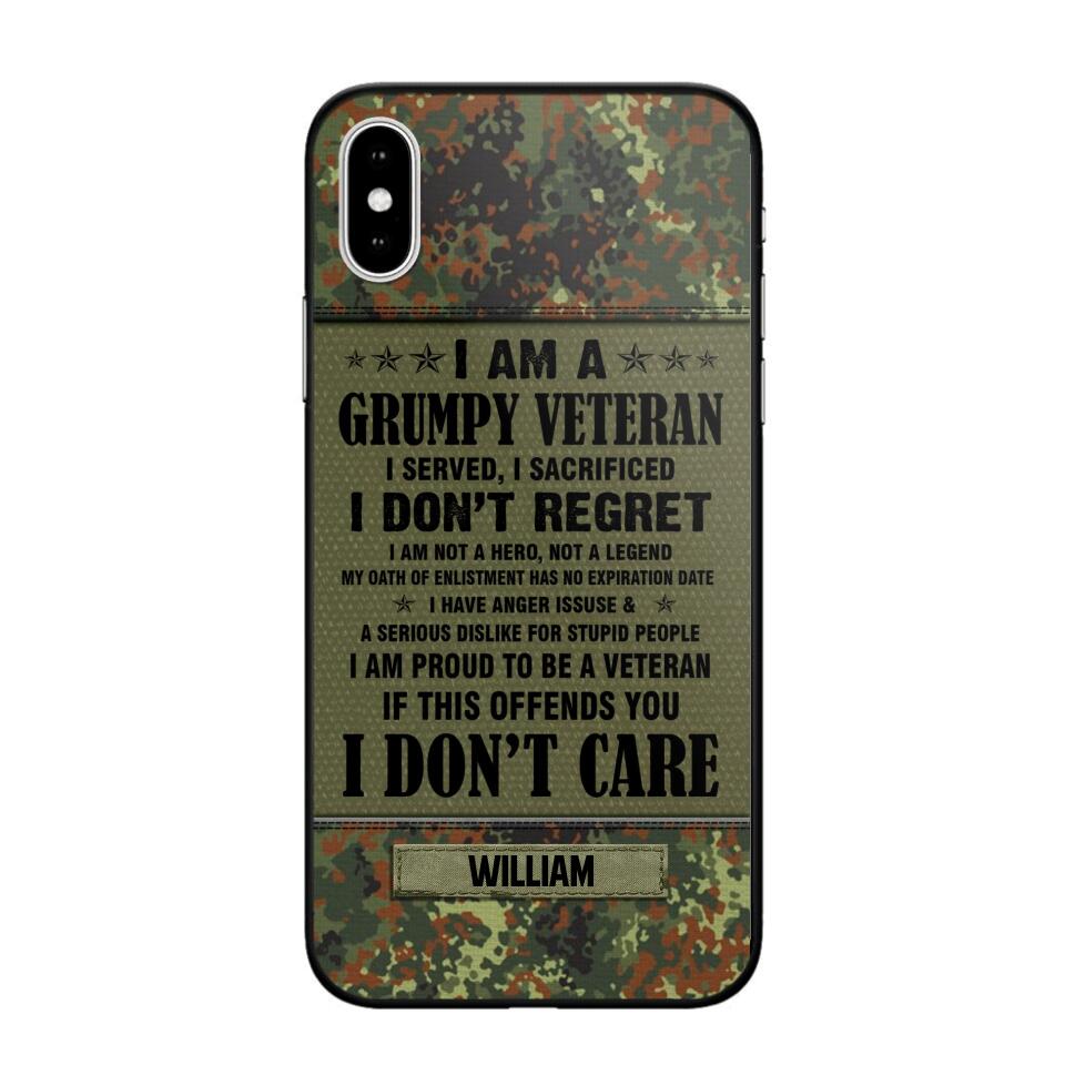 Personalized German Veteran/Soldier Phone Case Printed 22AUG-HY13