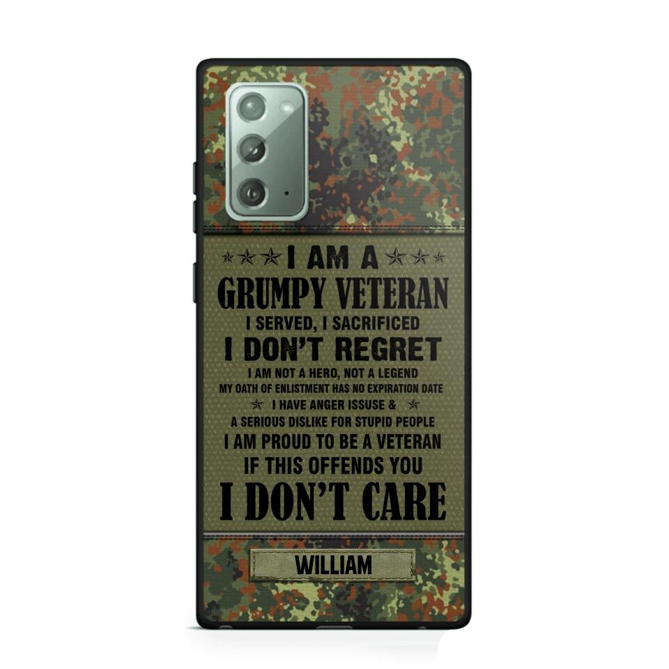 Personalized German Veteran/Soldier Phone Case Printed 22AUG-HY13