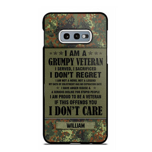 Personalized German Veteran/Soldier Phone Case Printed 22AUG-HY13