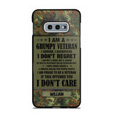 Personalized German Veteran/Soldier Phone Case Printed 22AUG-HY13