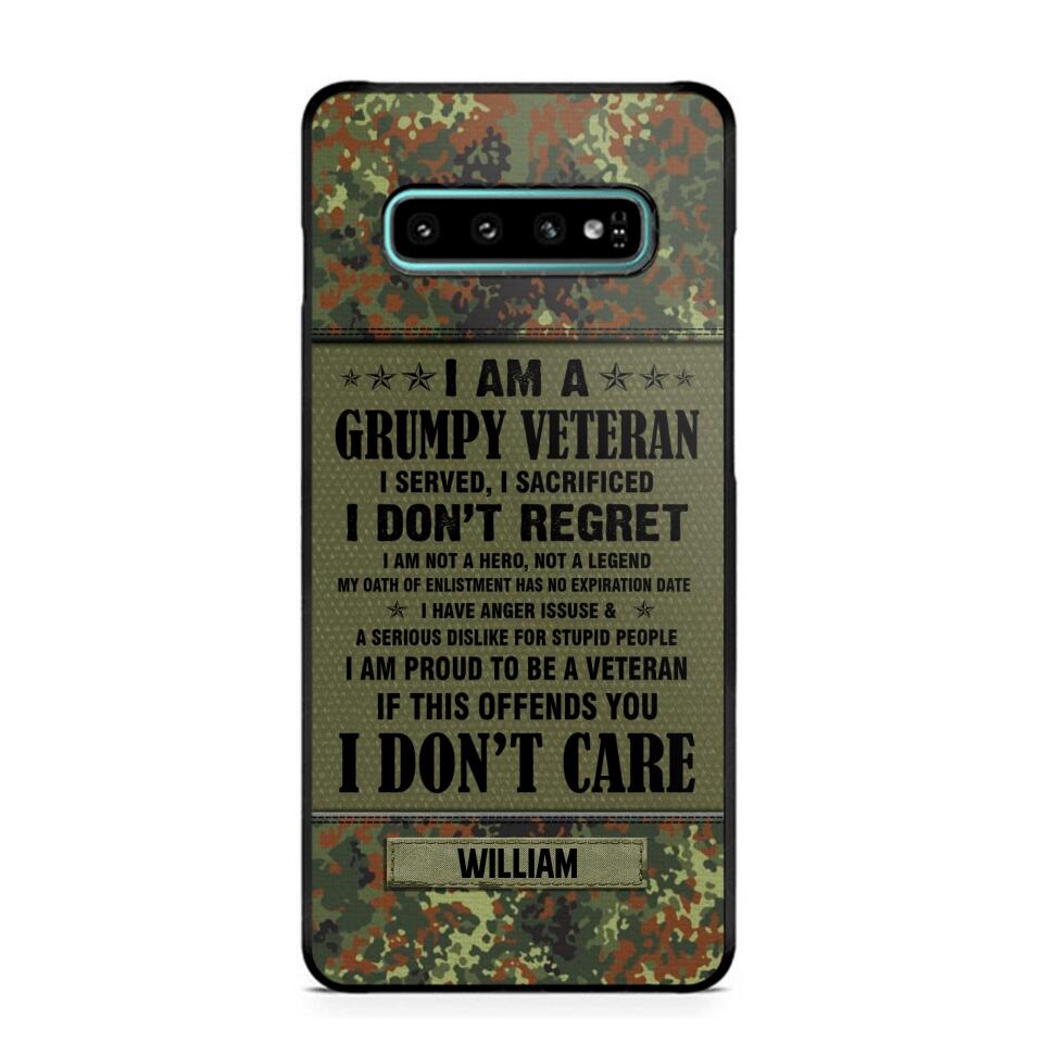 Personalized German Veteran/Soldier Phone Case Printed 22AUG-HY13