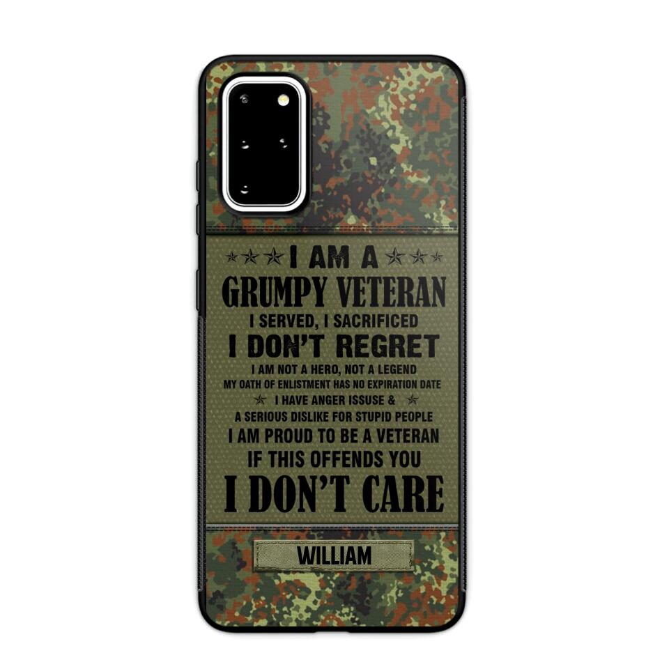 Personalized German Veteran/Soldier Phone Case Printed 22AUG-HY13