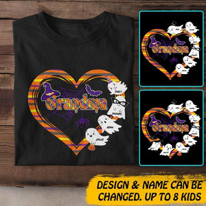 Personalized Grandma Custom Kid Numbers Halloween Tshirt Printed NQDT1308