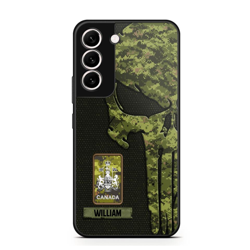 Personalized Canadian Solider/ Veteran Skull Phonecase Printed QTDT1508