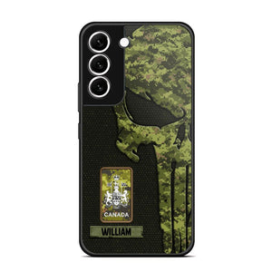 Personalized Canadian Solider/ Veteran Skull Phonecase Printed QTDT1508