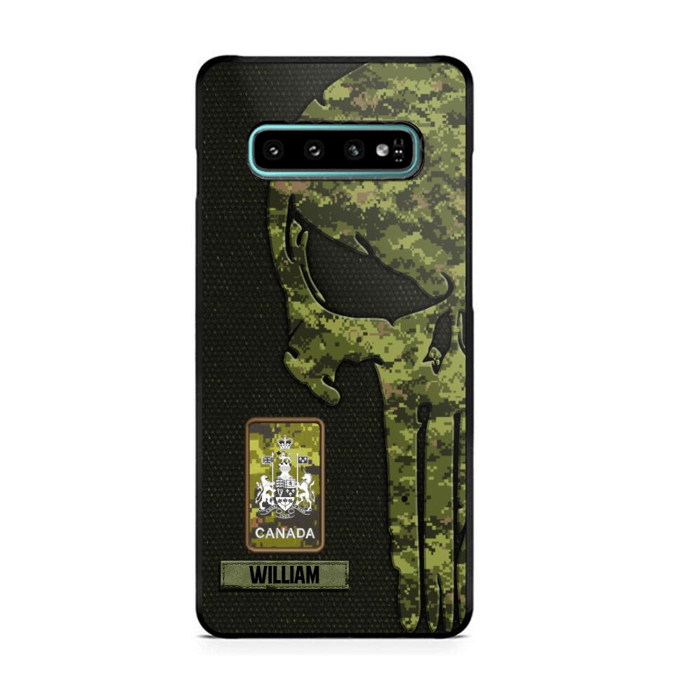 Personalized Canadian Solider/ Veteran Skull Phonecase Printed QTDT1508