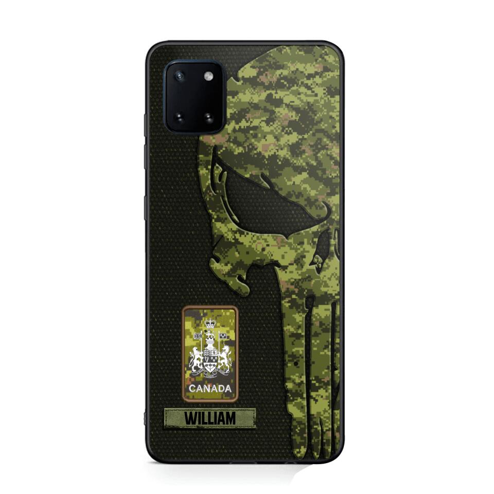 Personalized Canadian Solider/ Veteran Skull Phonecase Printed QTDT1508