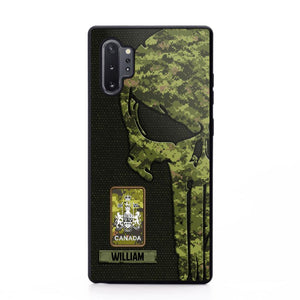 Personalized Canadian Solider/ Veteran Skull Phonecase Printed QTDT1508