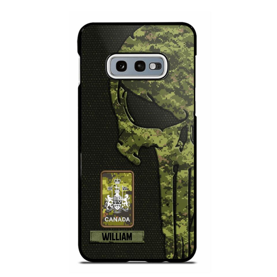 Personalized Canadian Solider/ Veteran Skull Phonecase Printed QTDT1508