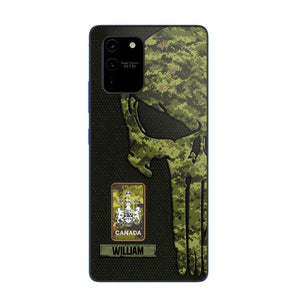 Personalized Canadian Solider/ Veteran Skull Phonecase Printed QTDT1508