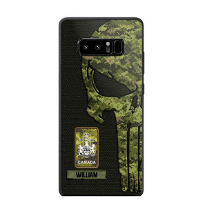 Personalized Canadian Solider/ Veteran Skull Phonecase Printed QTDT1508