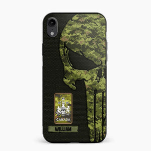 Personalized Canadian Solider/ Veteran Skull Phonecase Printed QTDT1508