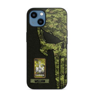 Personalized Canadian Solider/ Veteran Skull Phonecase Printed QTDT1508