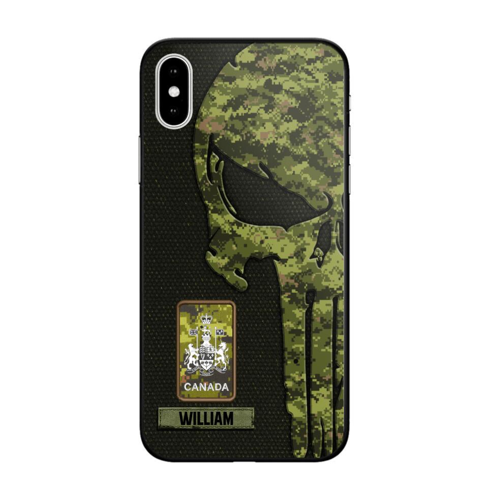 Personalized Canadian Solider/ Veteran Skull Phonecase Printed QTDT1508