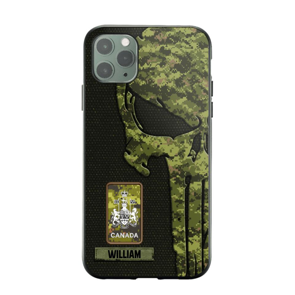 Personalized Canadian Solider/ Veteran Skull Phonecase Printed QTDT1508